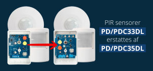 PIR sensorer PD/PDC33DL erstattes af PIR sensorer PD/PDC35DL