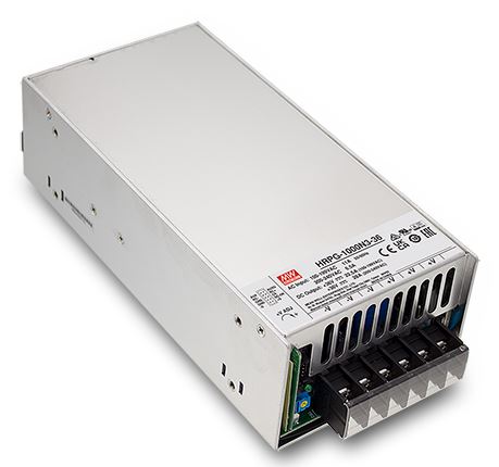 HRPG-1000N3, 1000W AC/DC strømforsyning med 320 procent peak power, fra MEAN WELL. Forhandler er Power Technic. Ring 70 208 210 for mere information.