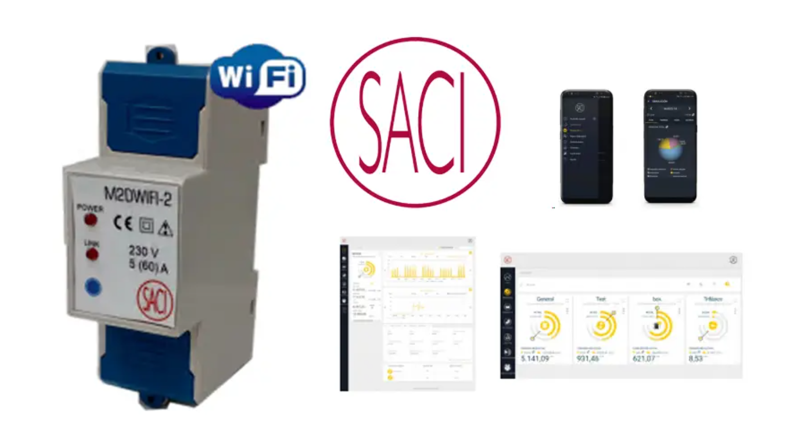 Modulær kWh-måler med WIFI til fjernaflæsning- og styring