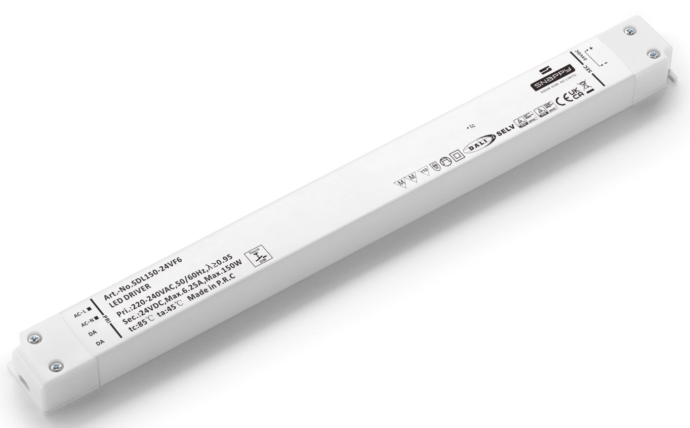 SDL150, Dæmpbar LED-belysning til almindelig belysning eller design og arkitektonisk, fra Snappy. Forhandler er Power Technic. Ring 70 208 210 for mere information.
