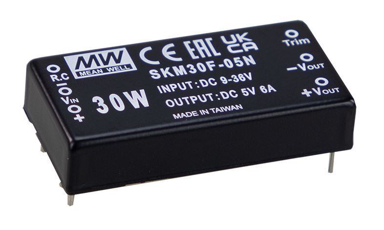 SKM30-N, 30W isolerede DC/DC-konvertere monteret i DIP 2” x 1”, fra MEAN WELL. Forhandler er Power Technic. Ring 70 208 210 for mere information.