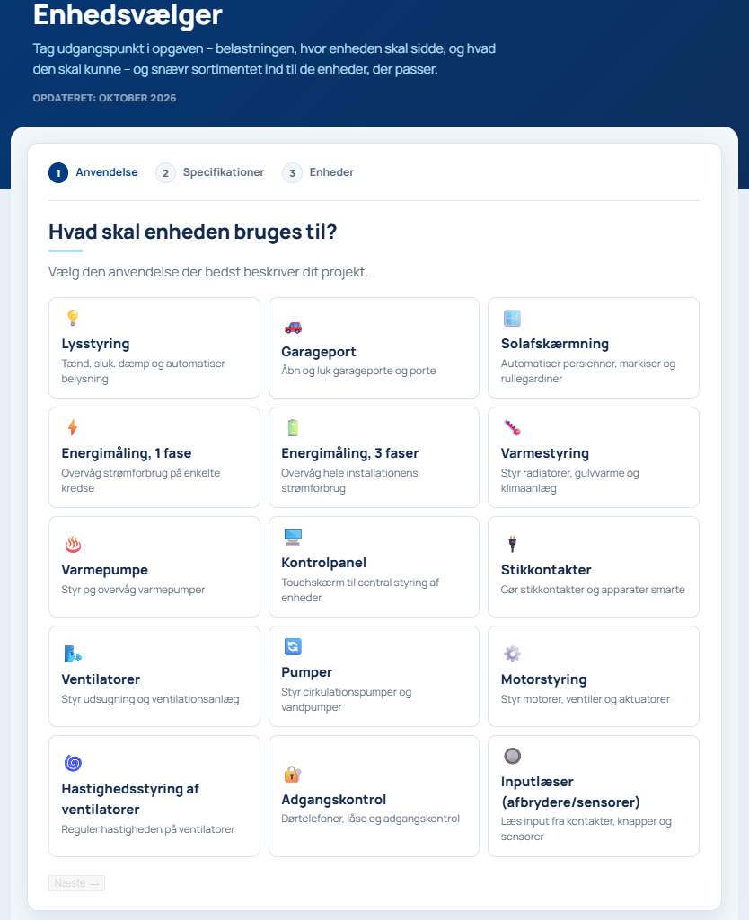 Shelly Device Finder hjælper med at finde den rigtige Shelly-enhed til installationen