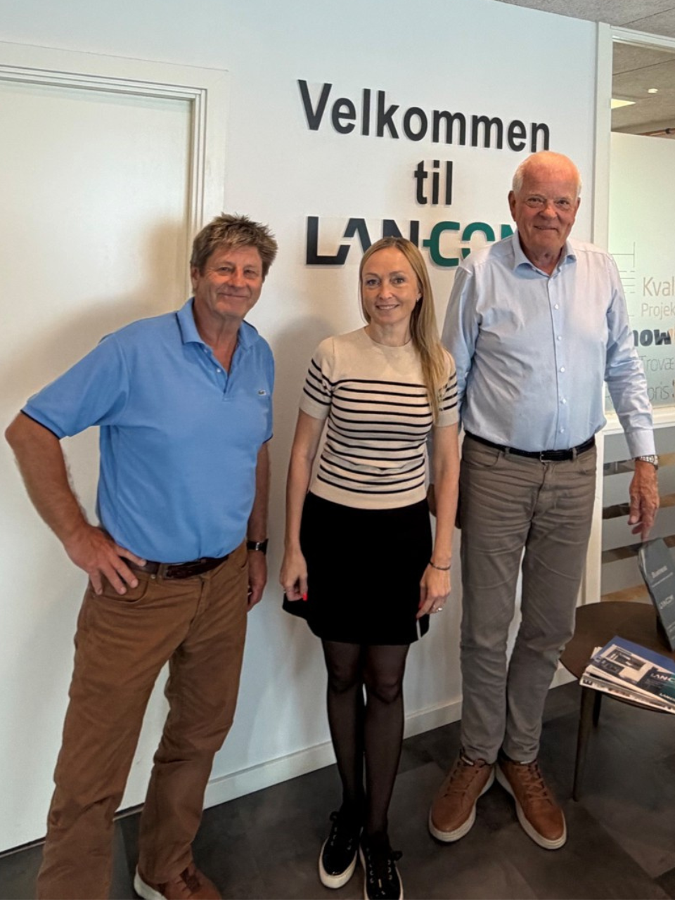 Christine Jeppesen sammen med Flemmng Seerup og Arnth Nielsen fra LAN-COM A/S