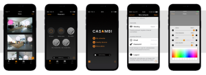 5 iPhones med Casambi app'en